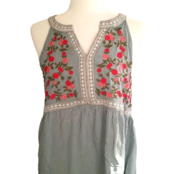BOHO chic vintage look EMBROIDERED sleeveless top, size Medium - Picture 1 of 16